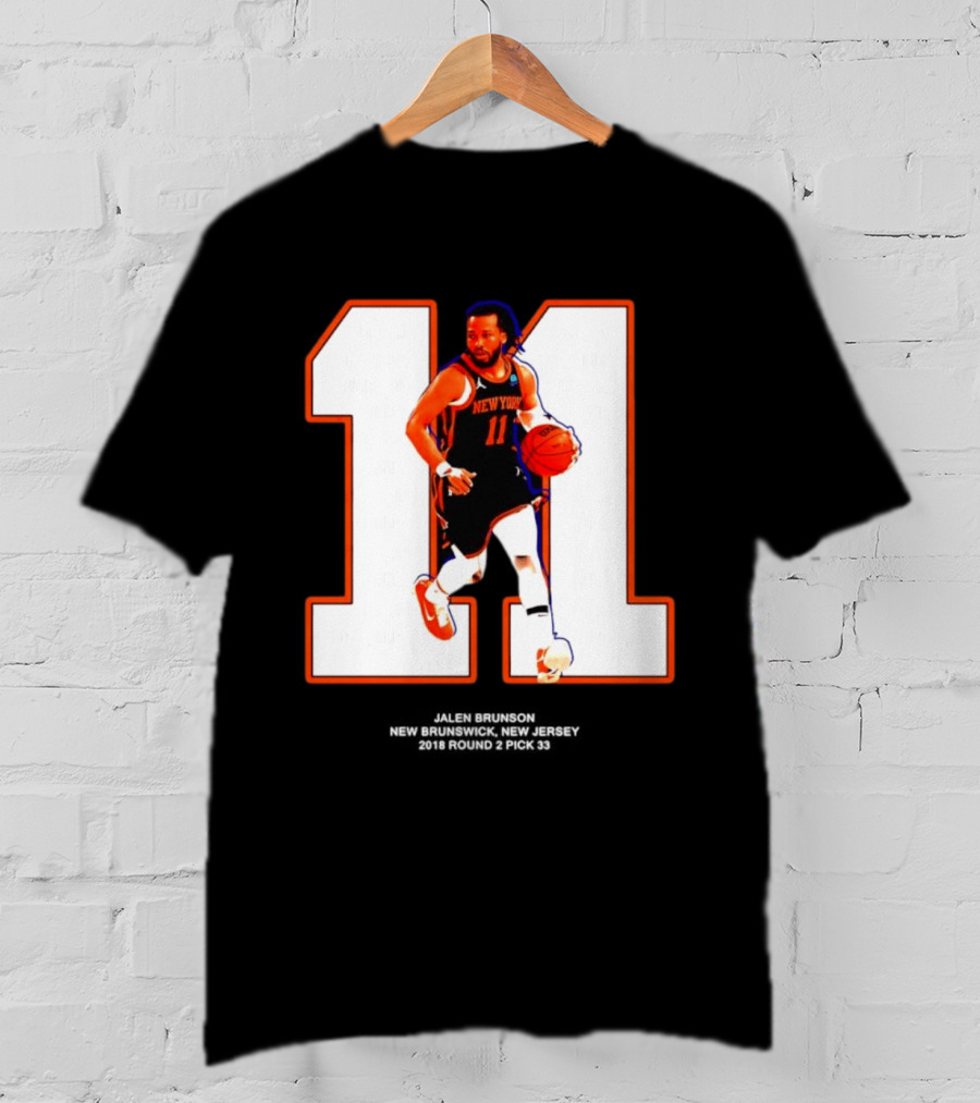New York Knicks Jalen Brunson Number 11 New Brunswick Basketball T-Shirt
