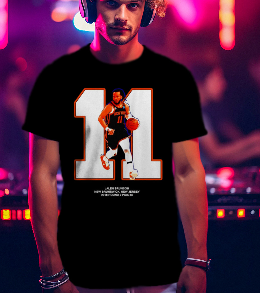 New York Knicks Jalen Brunson Number 11 New Brunswick Basketball T-Shirt