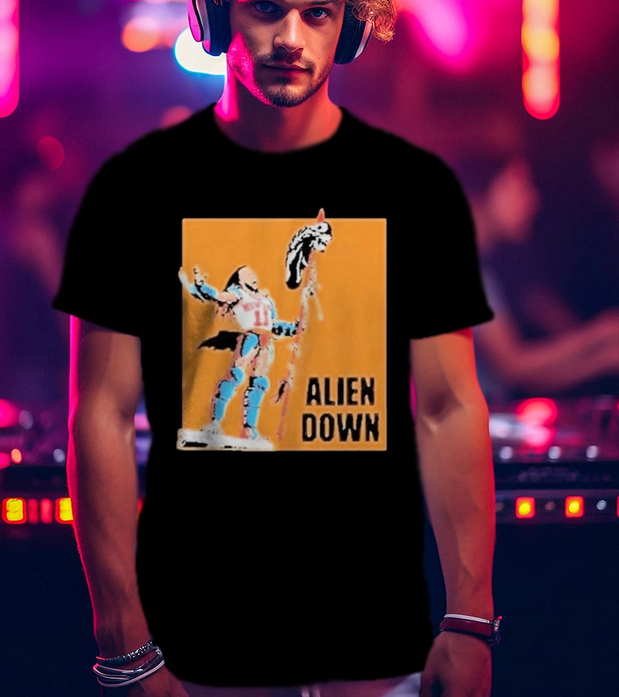 Jalen Brunson Knicks 11 Alien Down Spurs Wemby T-Shirt