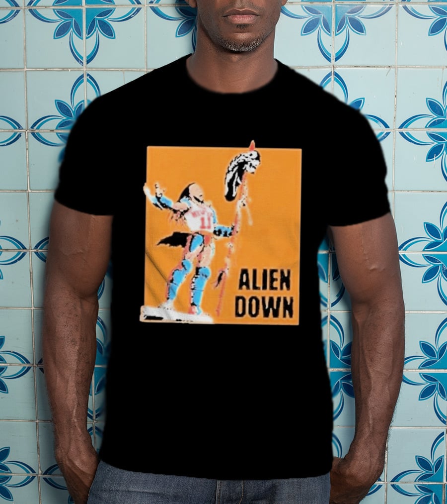 Jalen Brunson Knicks 11 Alien Down Spurs Wemby T-Shirt