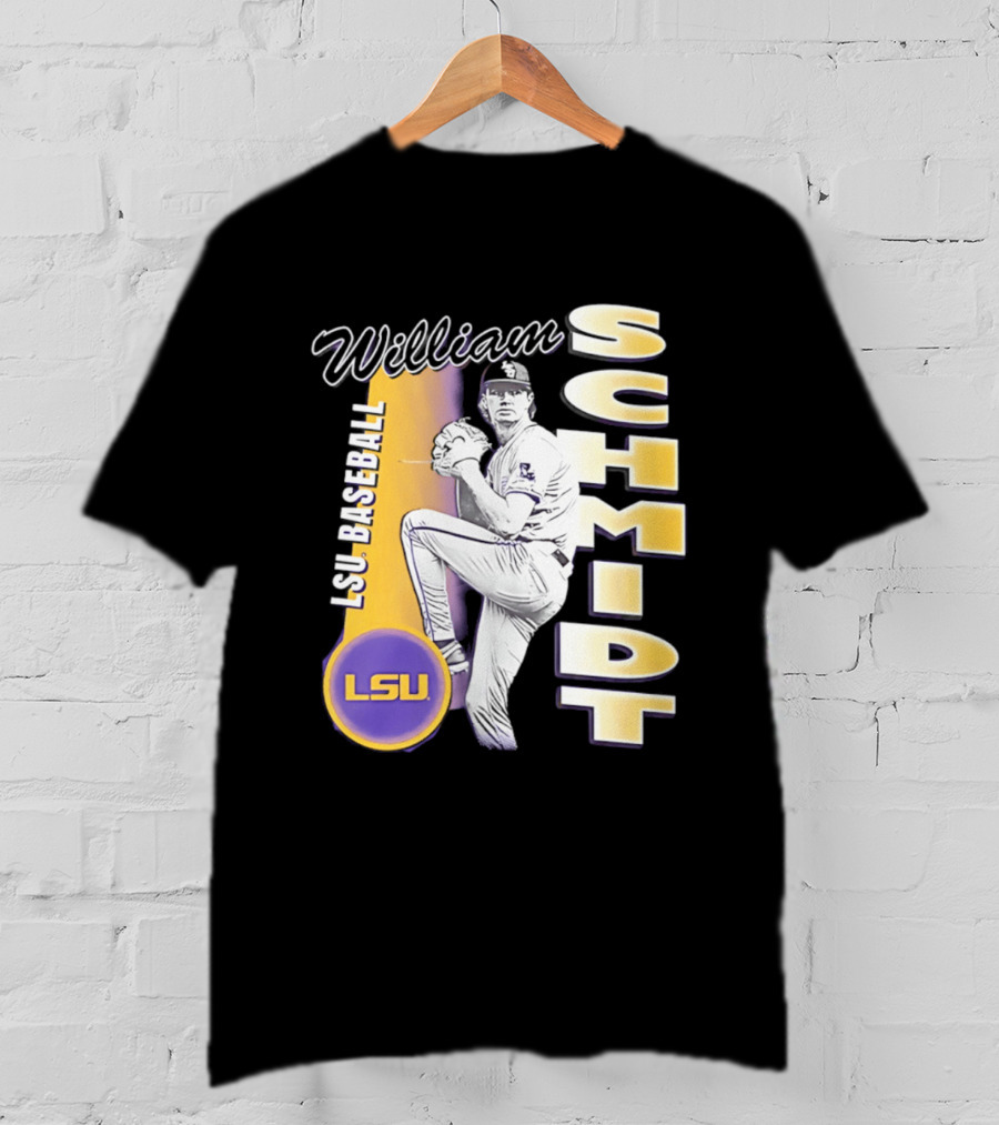 LSU Baseball William Schmidt Pitching Pose T-Shirt