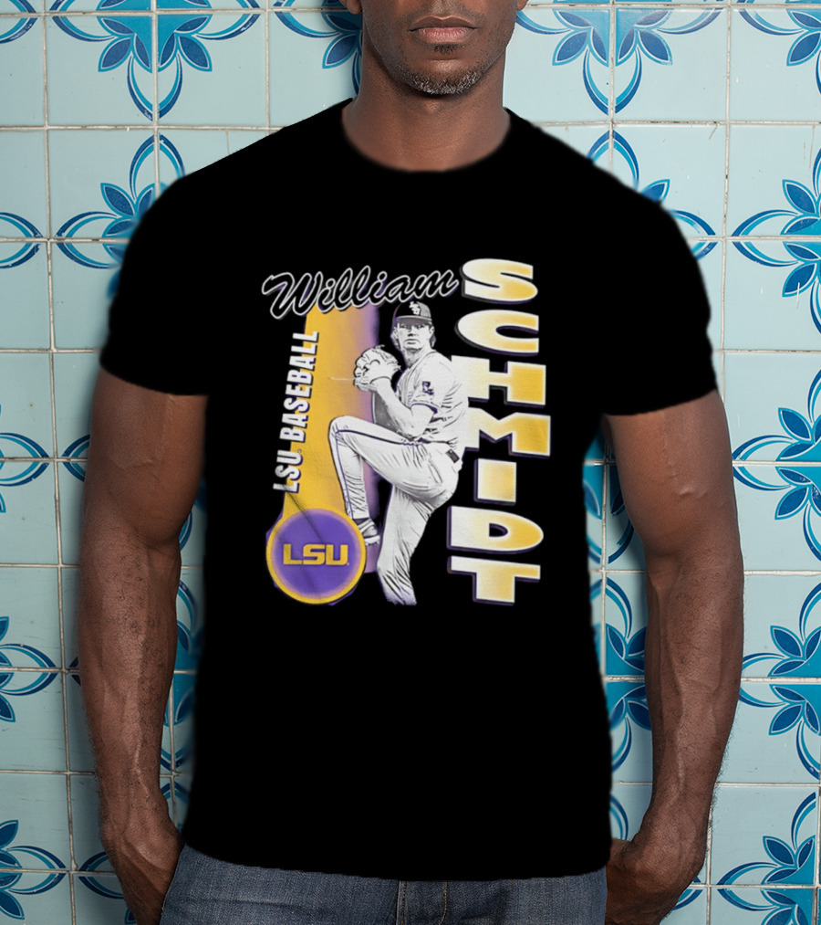 LSU Baseball William Schmidt Pitching Pose T-Shirt