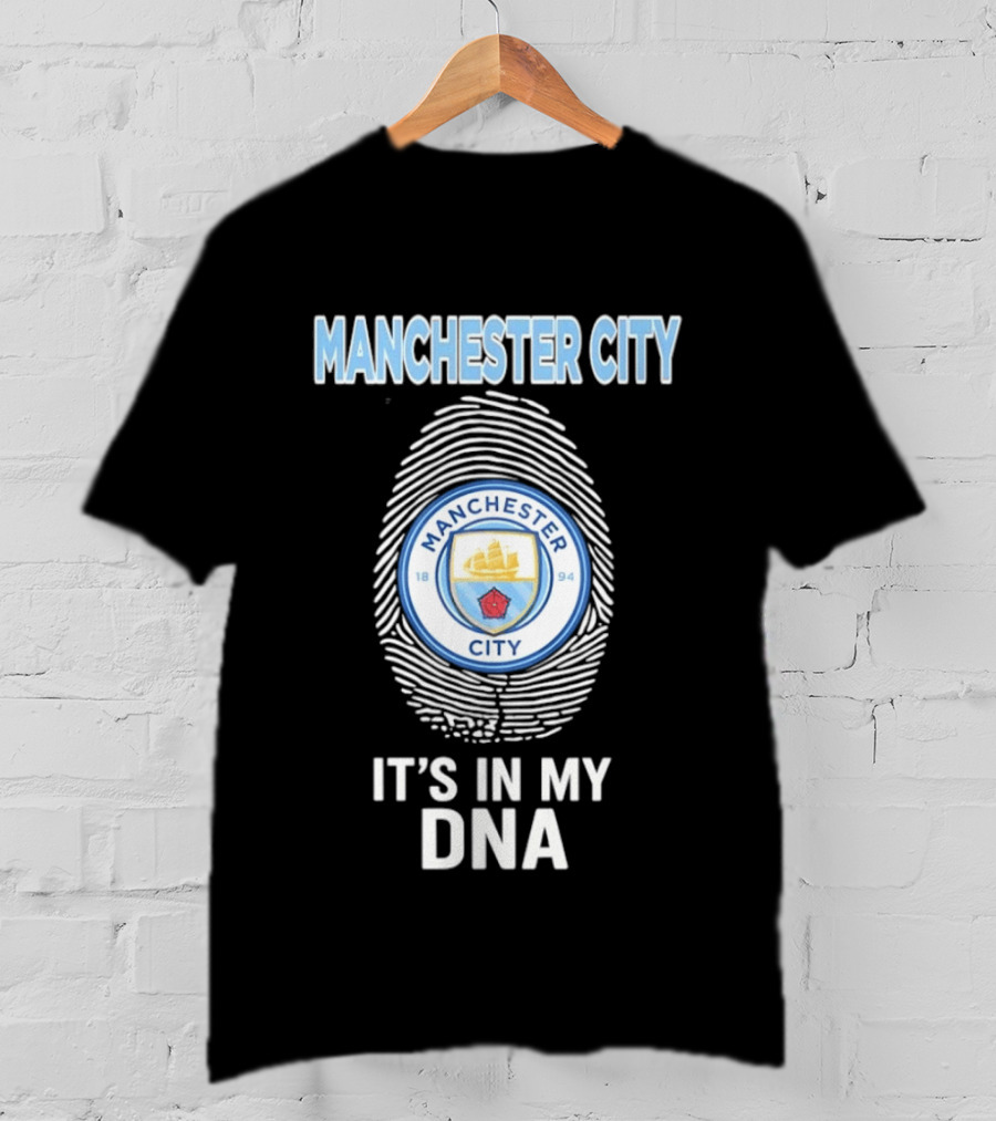 Manchester City Crest Fingerprint It's In My DNA T-Shirt