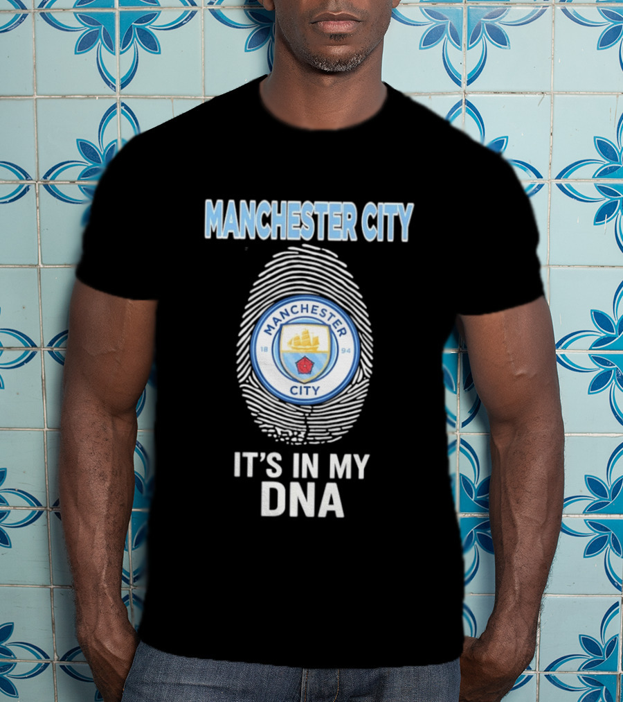 Manchester City Crest Fingerprint It's In My DNA T-Shirt