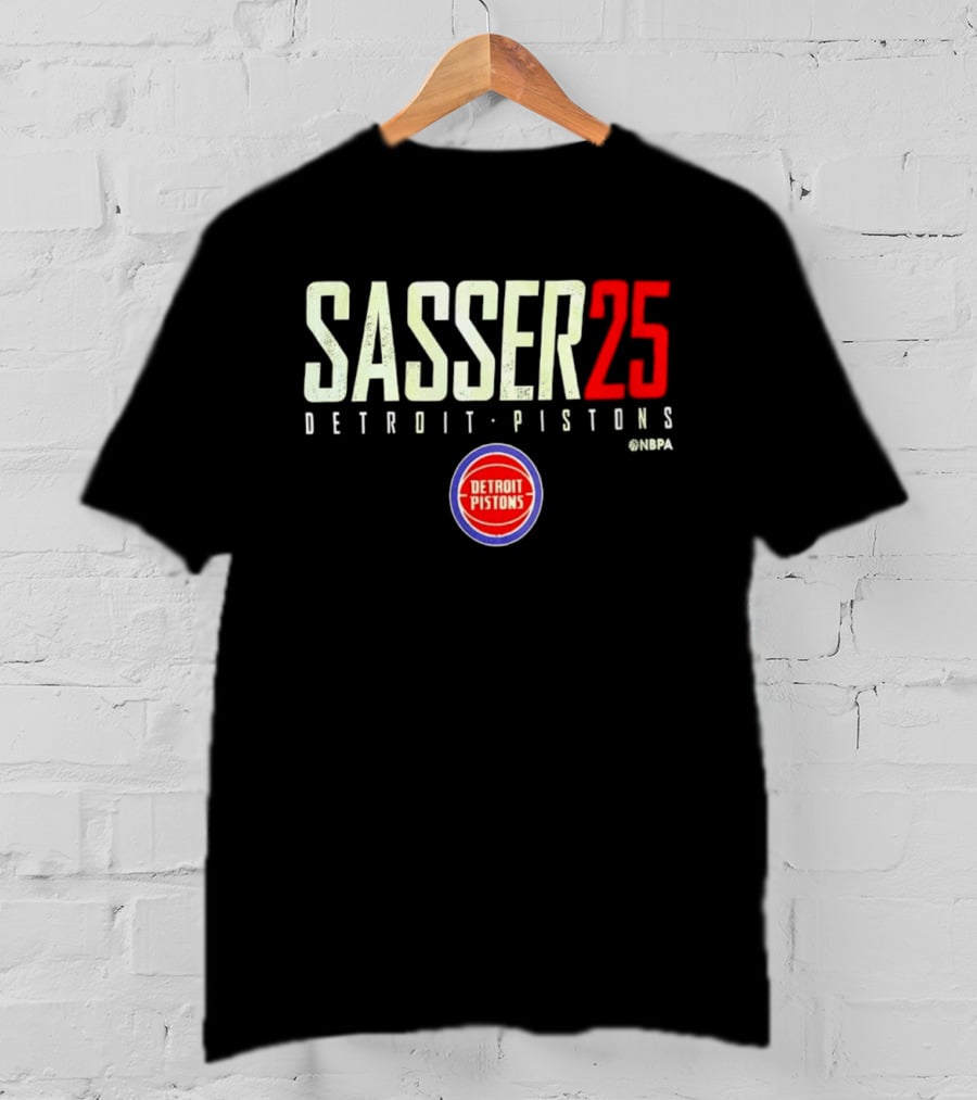 Sasser 25 Detroit Pistons NBA Basketball Marcus Sasser T-Shirt