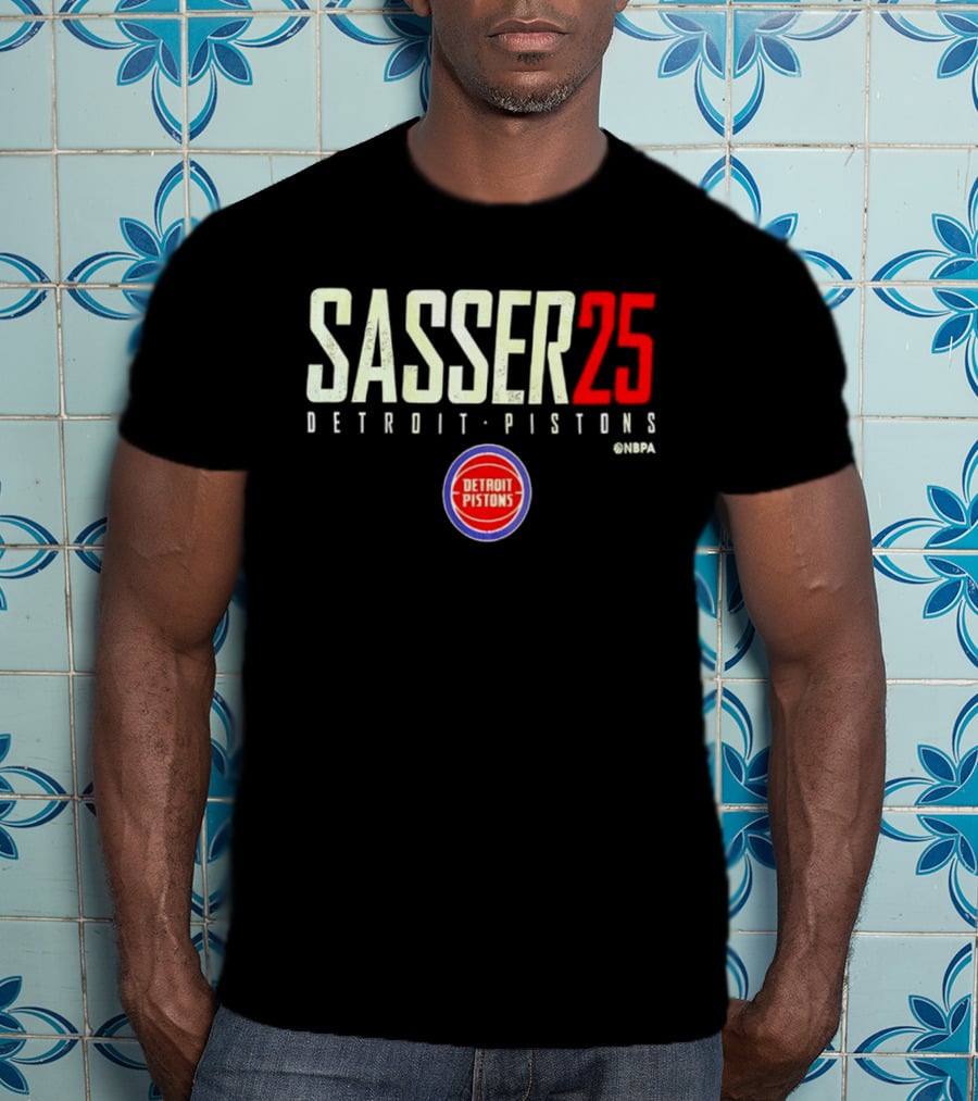 Sasser 25 Detroit Pistons NBA Basketball Marcus Sasser T-Shirt