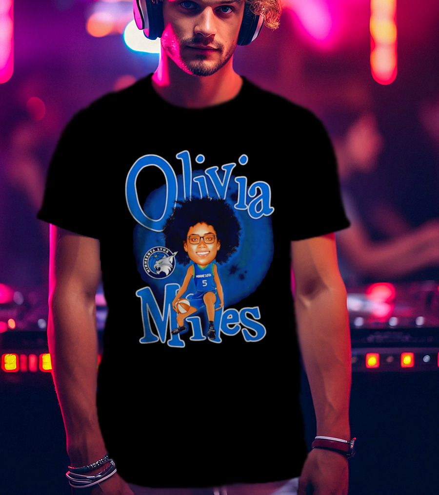 Olivia Miles Minnesota Lynx Basketball Player Caricature T-Shirt
