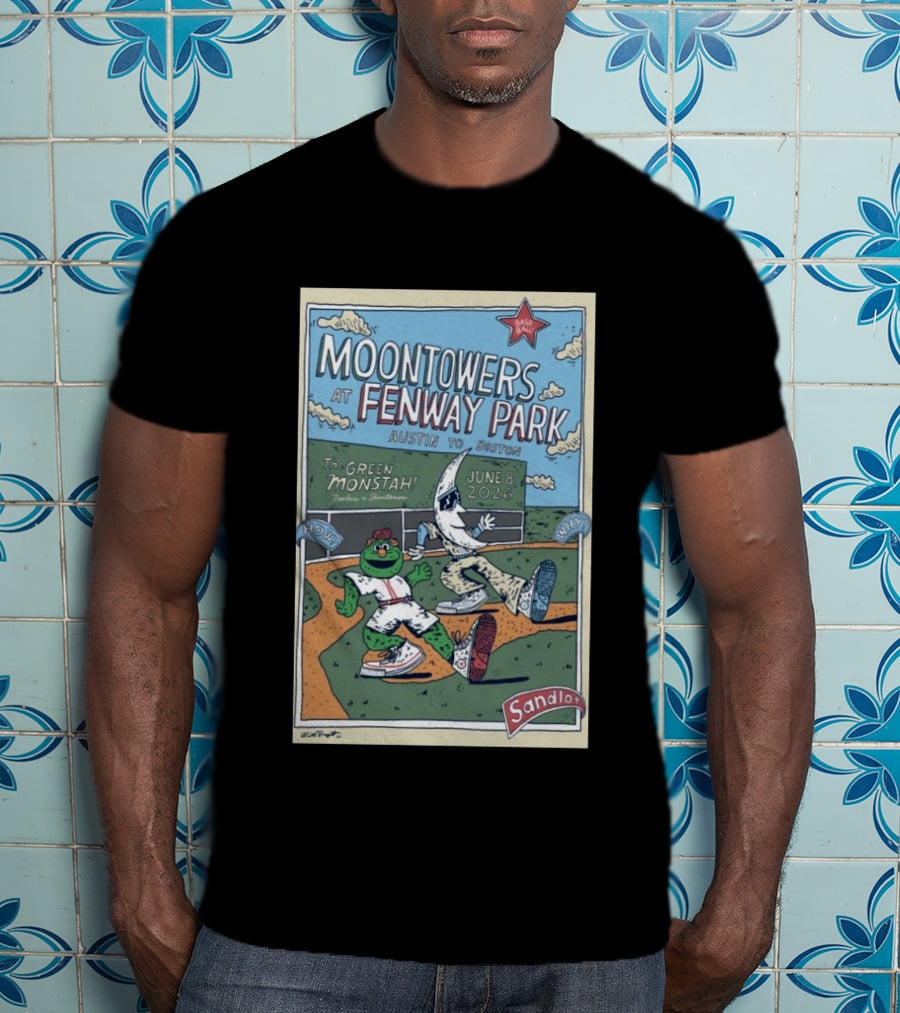 Moontowers At Fenway Park June 8 2026 Austin To Boston The Green Monstah Sandlot T-Shirt