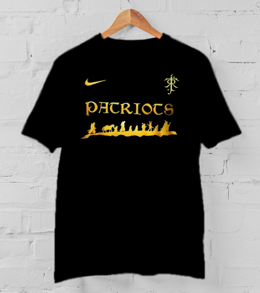 Nike New England Patriots Lord Of The Rings Swoosh And Tolkien Rune Combination T-Shirt