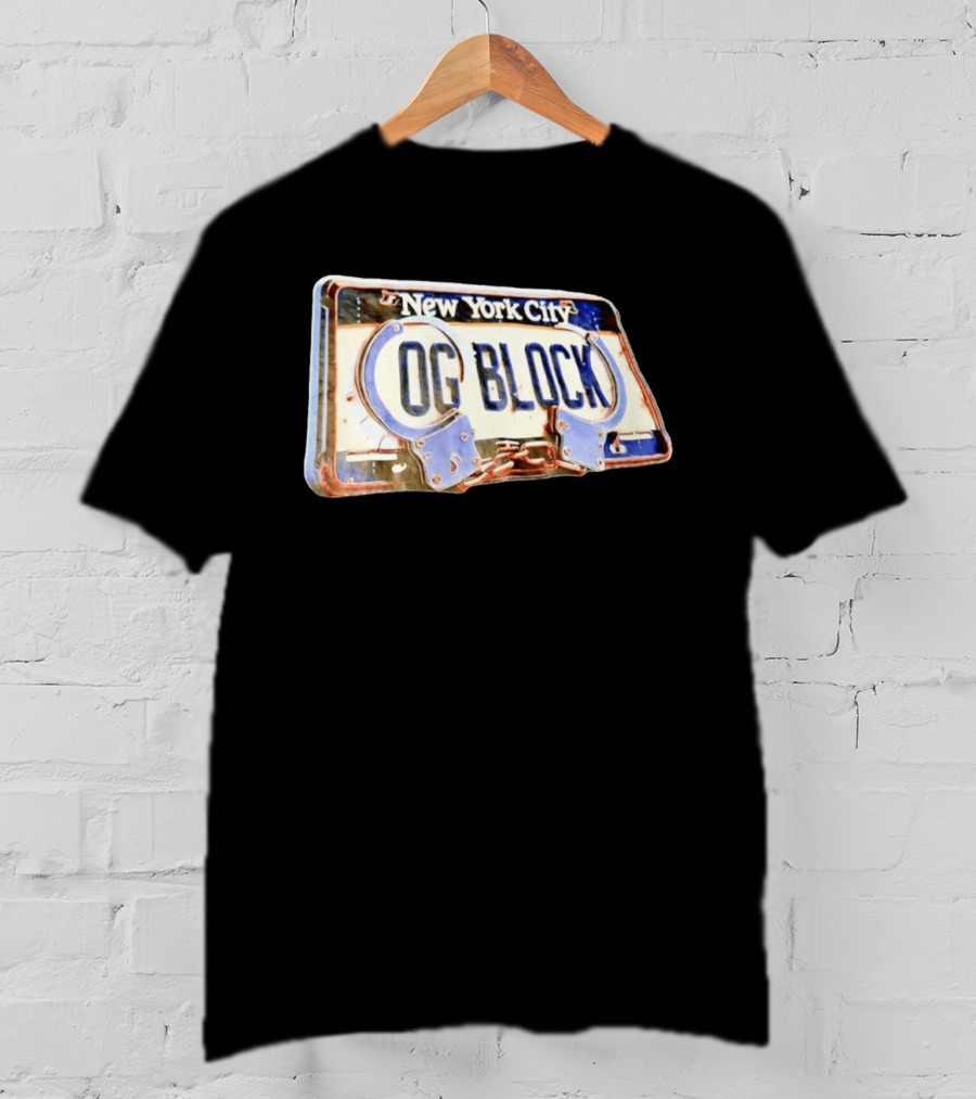 New York City OG Block License Plate Handcuffs T-Shirt