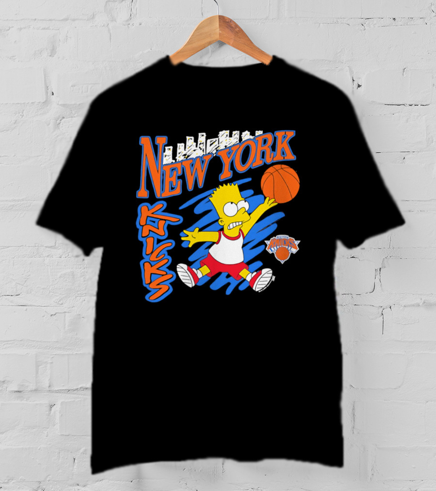 New York Knicks Bart Simpson Basketball Crossover Collaboration T-Shirt