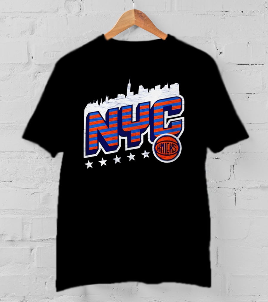 NYC Knicks Skyline Stars Basketball Fan Gear T-Shirt