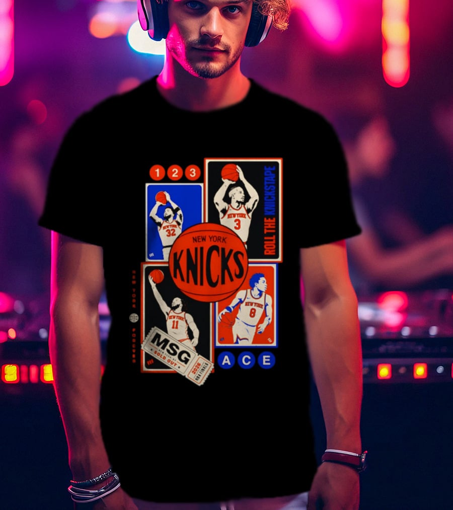 New York Knicks Roll The Knickstape MSG Ace 123 T-Shirt