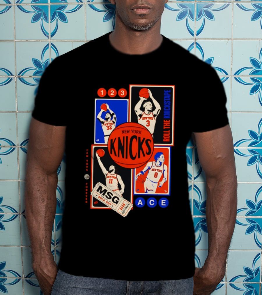 New York Knicks Roll The Knickstape MSG Ace 123 T-Shirt