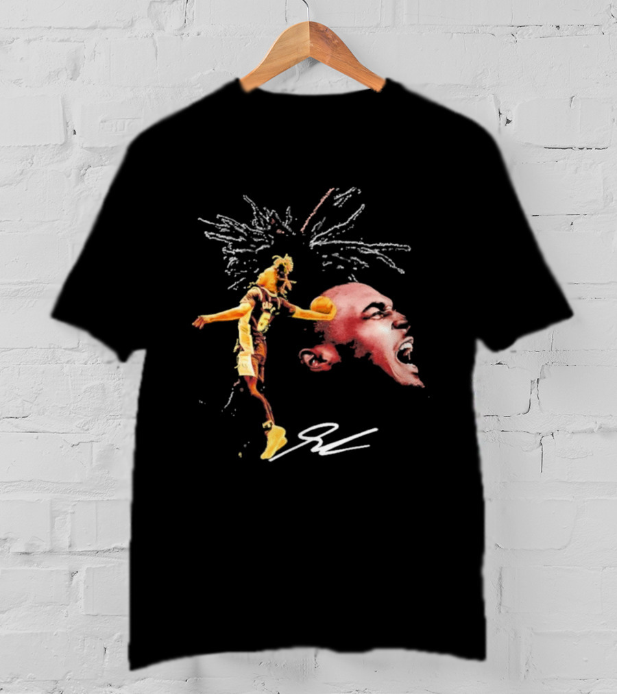 Stephon Castle San Antonio Spurs Basketball Dynamic Player Action And Iconic Expression T-Shirt