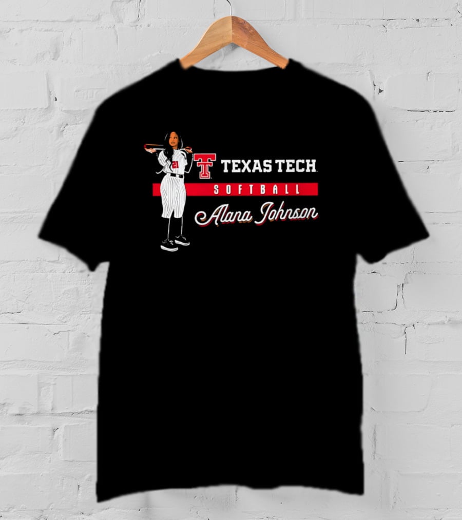 Texas Tech Softball Alana Johnson Team Spirit Logo Player 21 T-Shirt