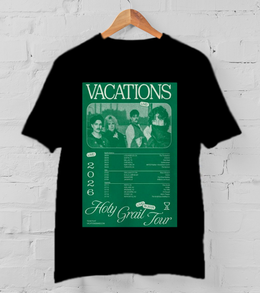 Vacations Holy Grail Tour 2026 Live Concert Locations And Dates T-Shirt