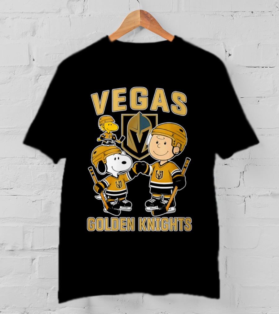 Vegas Golden Knights NHL Snoopy Charlie Brown Woodstock Hockey Team T-Shirt