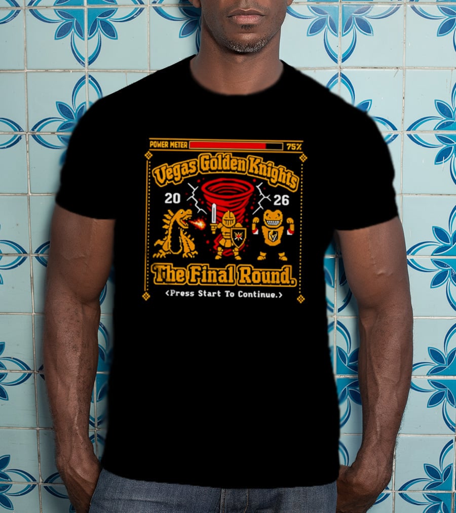 Vegas Golden Knights Power Meter 75% The Final Round 2026 Press Start To Continue T-Shirt