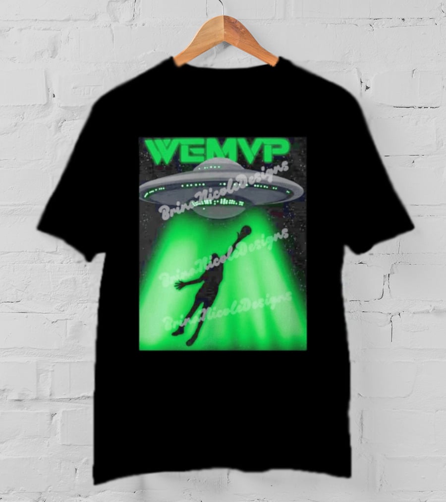 WEMVP Victor Wembanyama UFO Alien Abduction Basketball Player T-Shirt