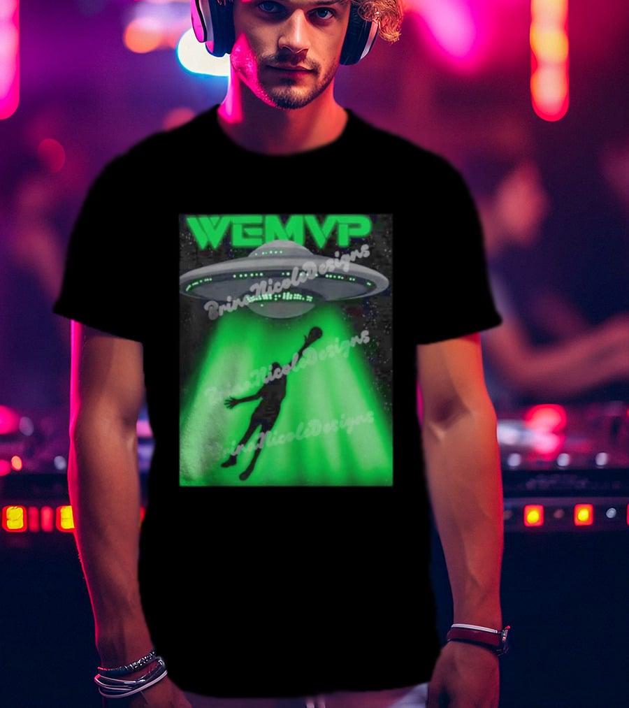 WEMVP Victor Wembanyama UFO Alien Abduction Basketball Player T-Shirt