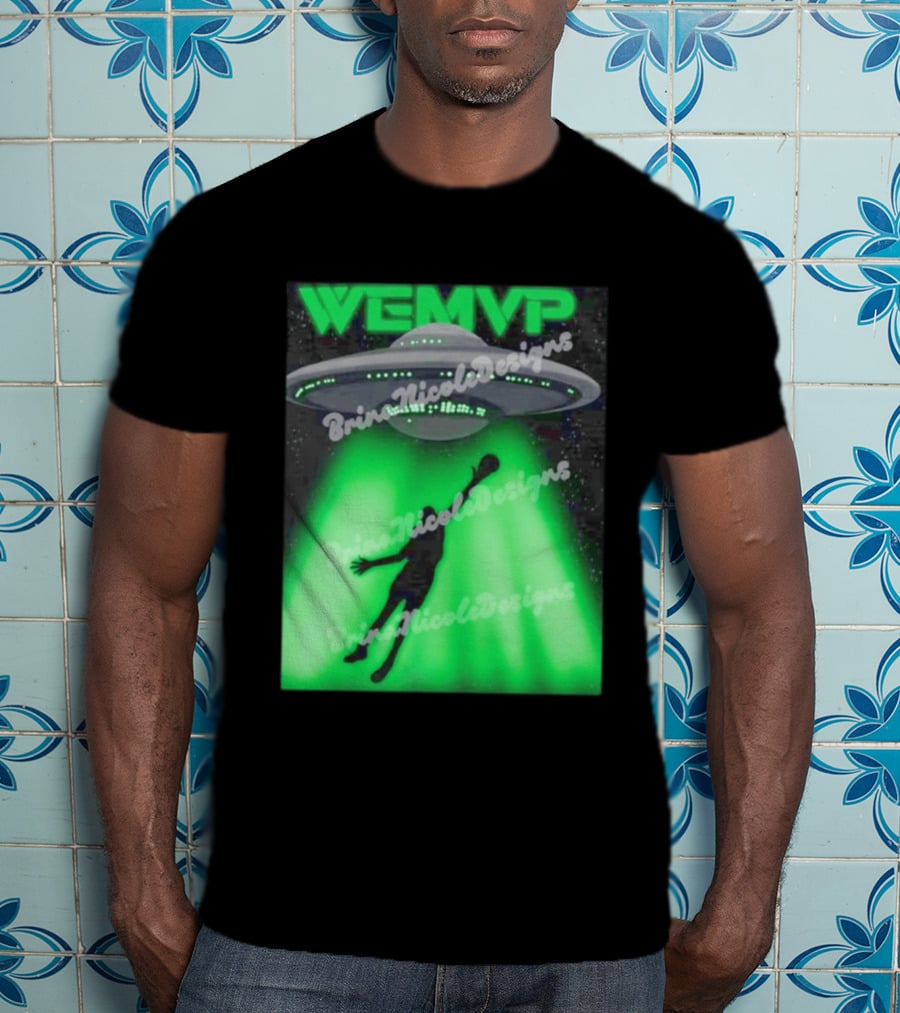 WEMVP Victor Wembanyama UFO Alien Abduction Basketball Player T-Shirt
