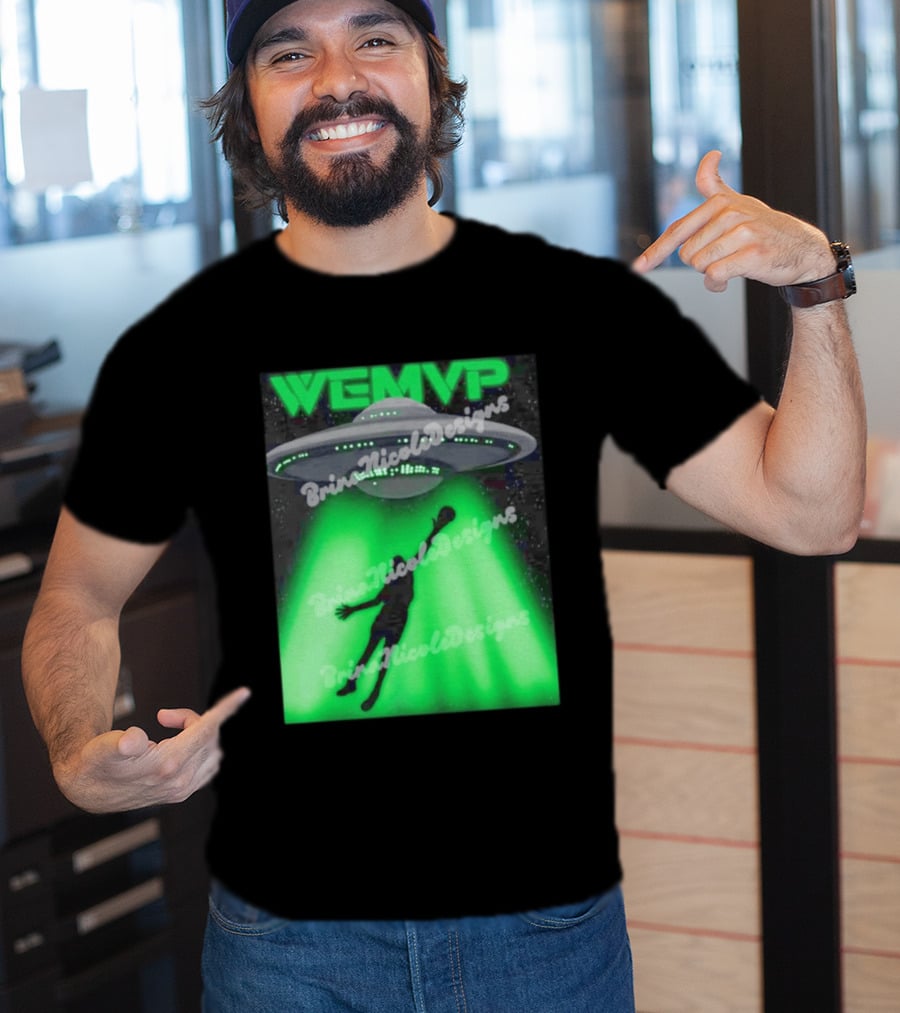 WEMVP Victor Wembanyama UFO Alien Abduction Basketball Player T-Shirt