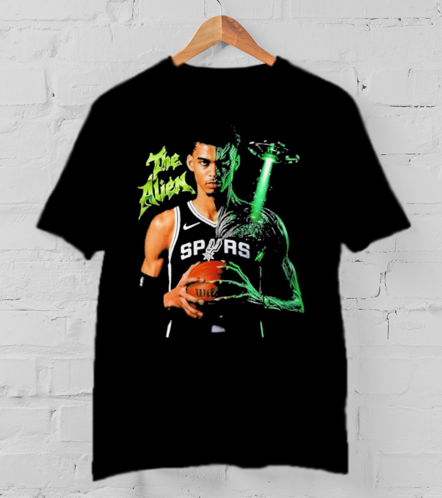 Wembanyama Spurs The Alien UFO NBA Player T-Shirt