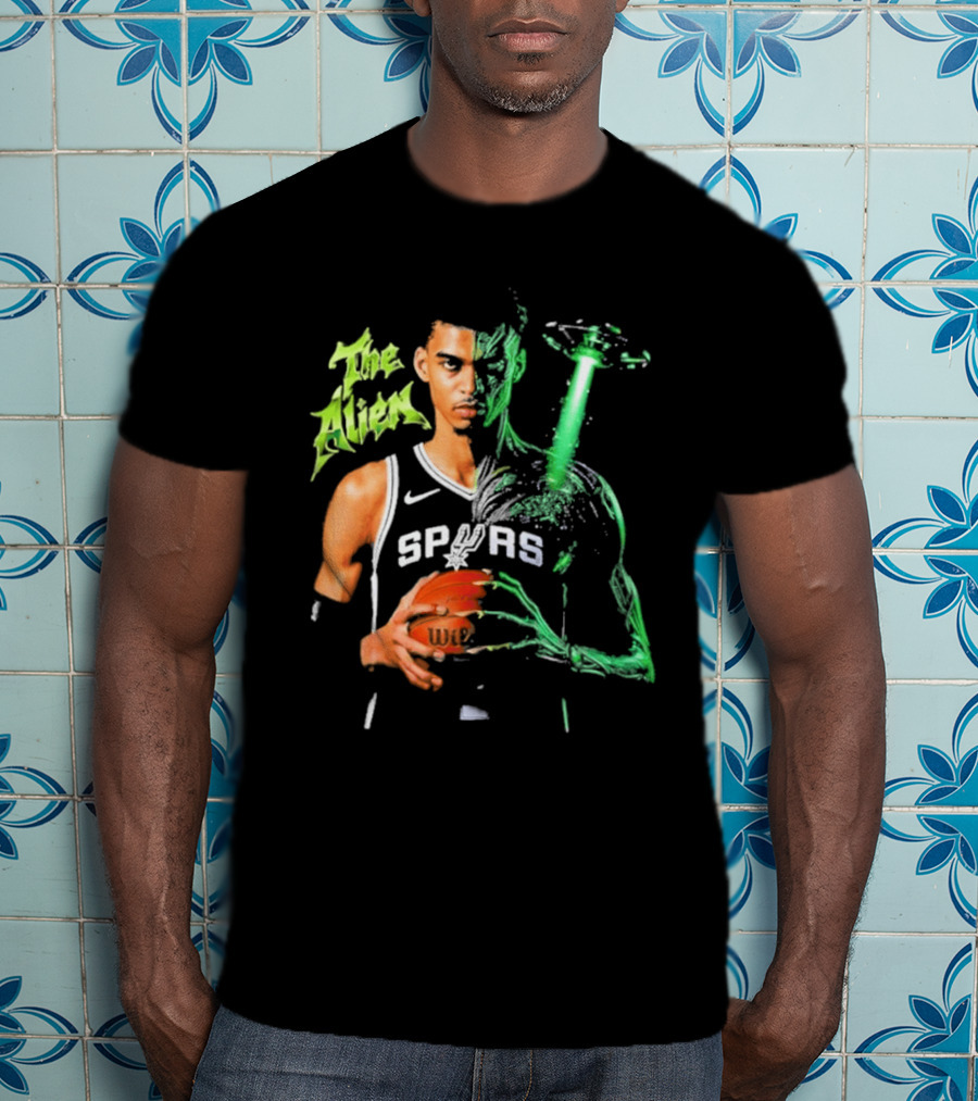 Wembanyama Spurs The Alien UFO NBA Player T-Shirt