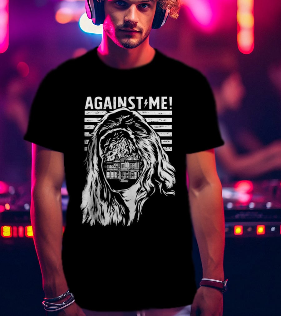 Against Me Punk Rock Gorilla Silhouette Stripes T-Shirt