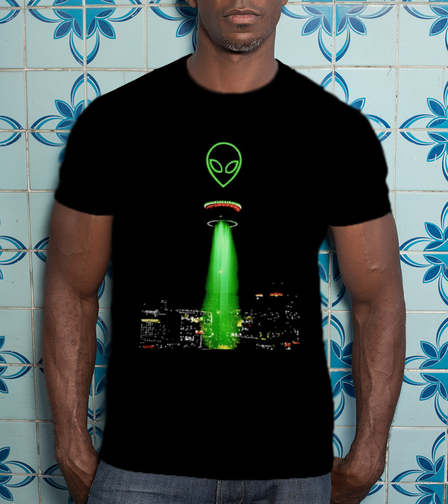 Alien Victor Wembanyama San Antonio Spurs Tower Of The Americas City Night Sky T-Shirt