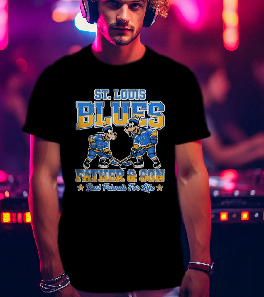 St. Louis Blues Disney Goofy Father & Son Best Friends For Life T-Shirt