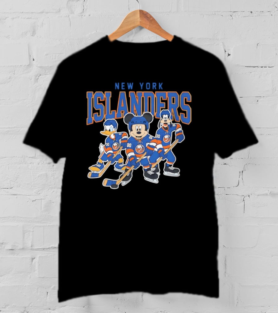New York Islanders NHL Hockey 2026 Disney Mickey Donald Goofy T-Shirt