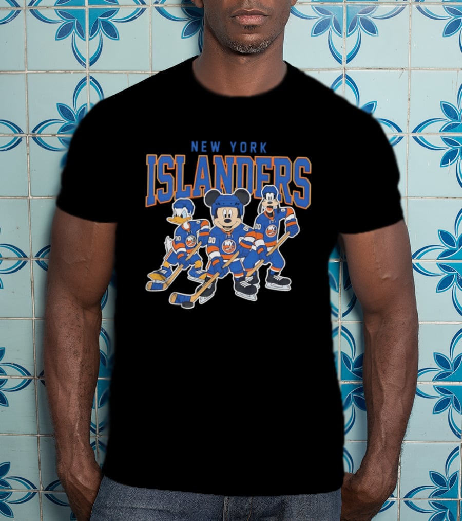 New York Islanders NHL Hockey 2026 Disney Mickey Donald Goofy T-Shirt