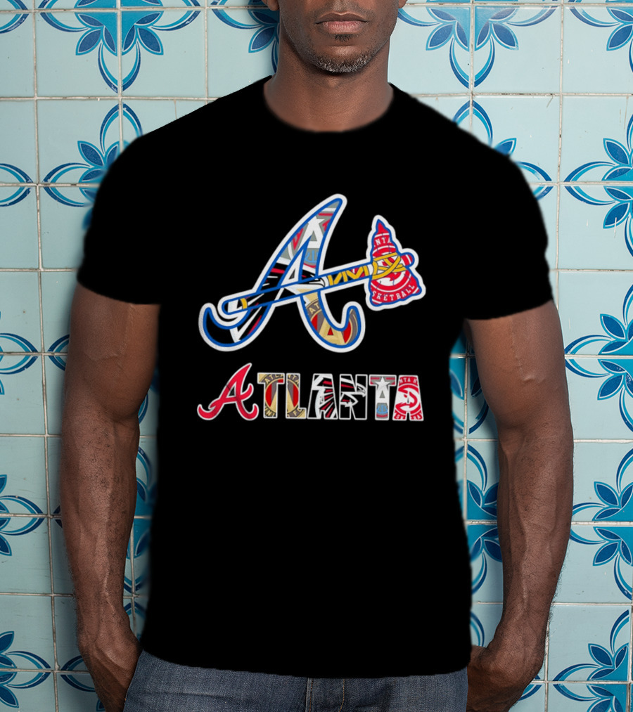 ATL Braves Falcons Hawks United Atlanta Major Sports Team Mashup T-Shirt