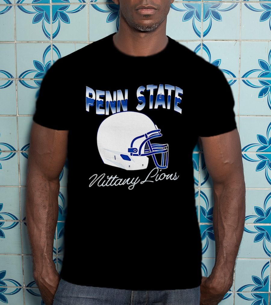 Penn State Nittany Lions Air Brush Helmet Dyme Lyfe Mens T-Shirt