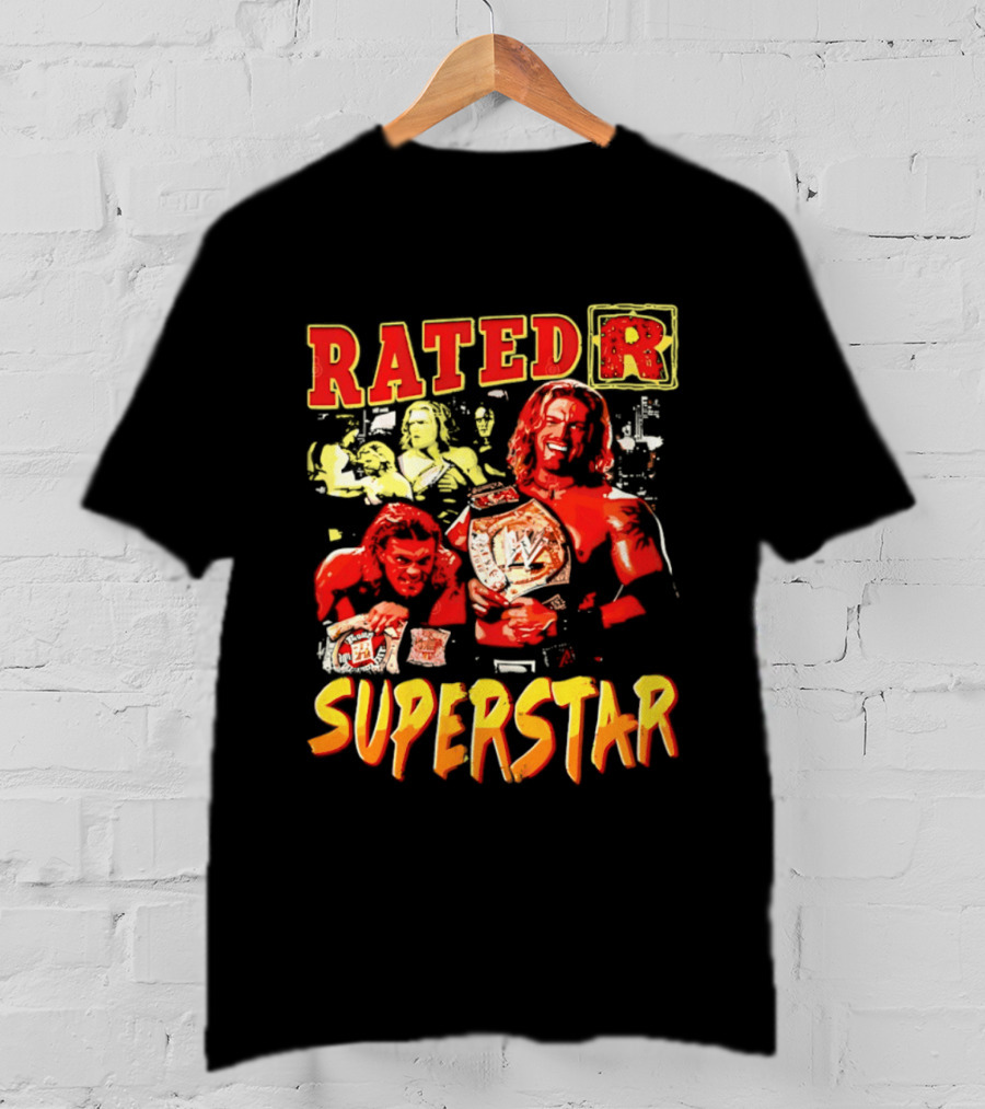Rated R Superstar WWE Champion Edge Title Belt Wrestler T-Shirt