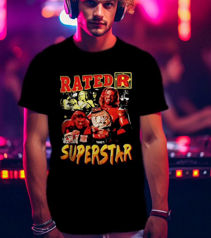 Rated R Superstar WWE Champion Edge Title Belt Wrestler T-Shirt