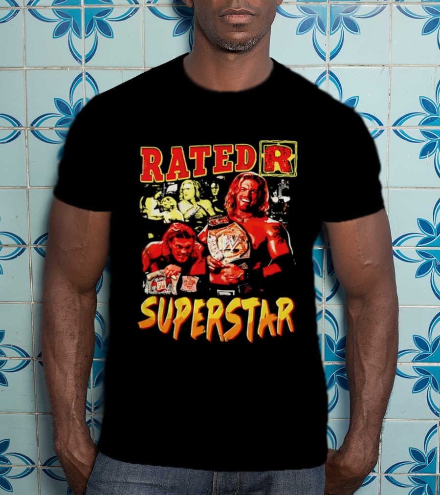 Rated R Superstar WWE Champion Edge Title Belt Wrestler T-Shirt