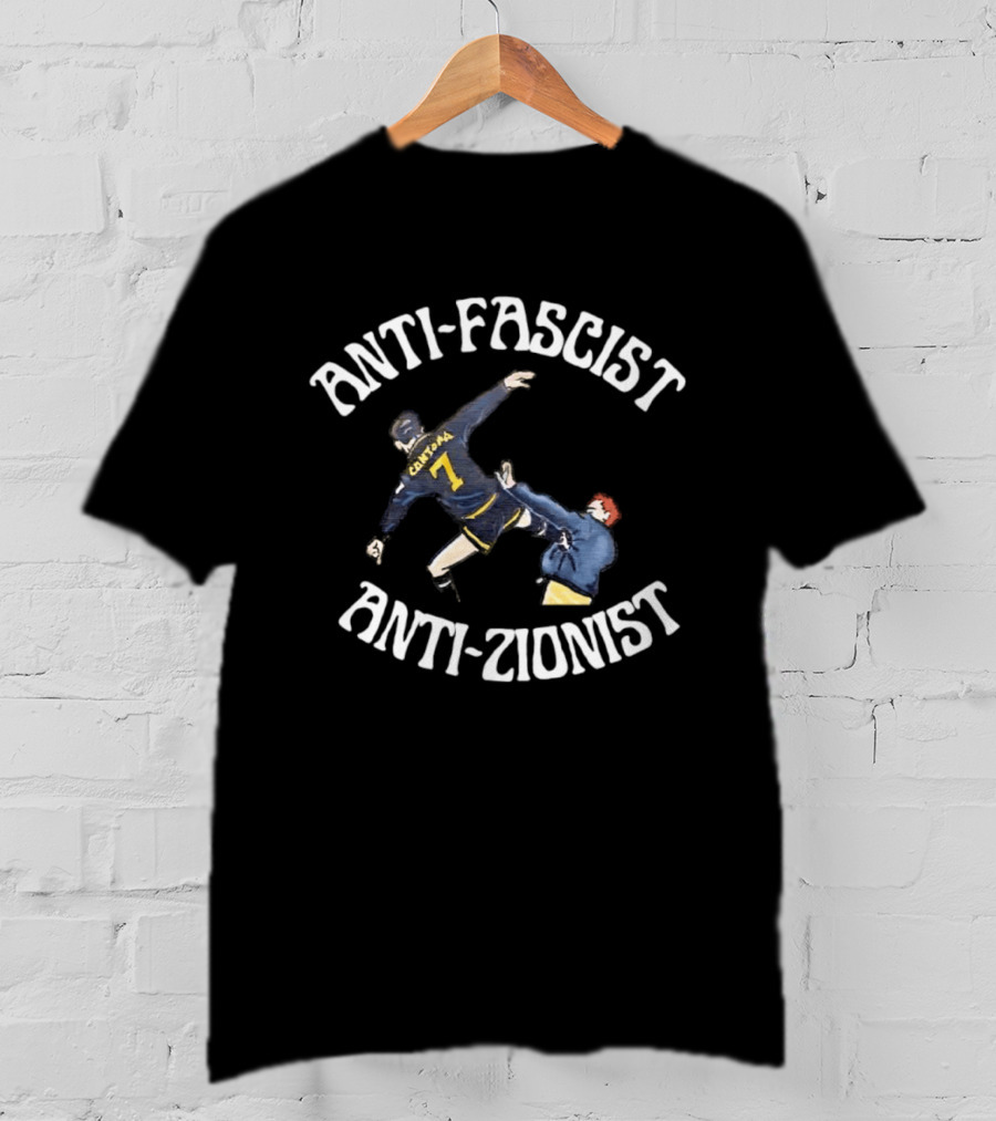 Eric Cantona Anti Fascist Anti Zionist Kick Manchester United Number 7 T-Shirt
