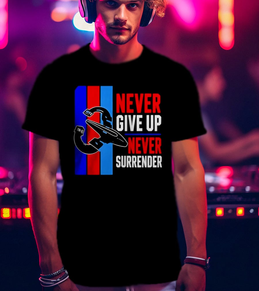 Galaxy Quest Never Give Up Never Surrender NSEA Protector Starship T-Shirt