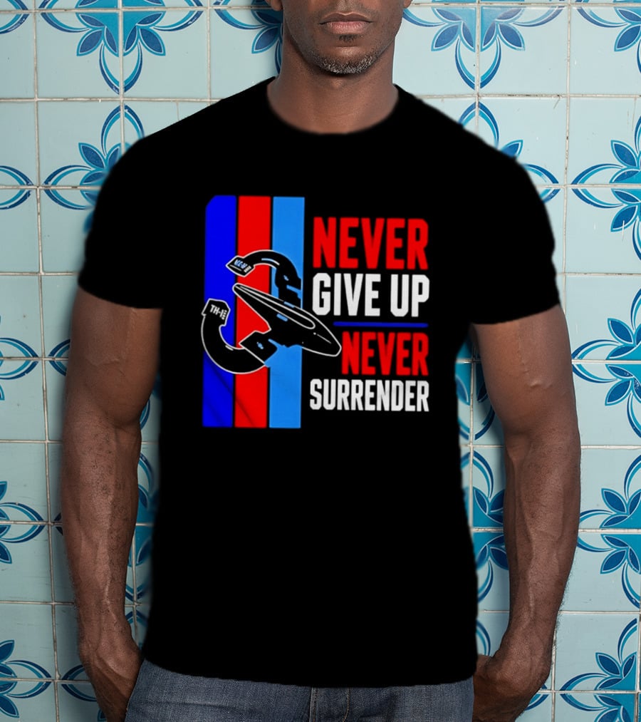 Galaxy Quest Never Give Up Never Surrender NSEA Protector Starship T-Shirt