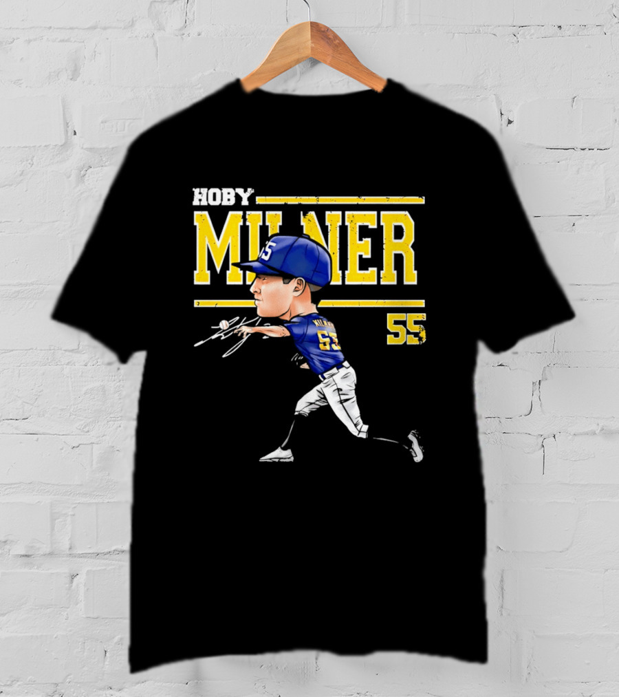 Hoby Milner Milwaukee 55 Cartoon Pitcher T-Shirt
