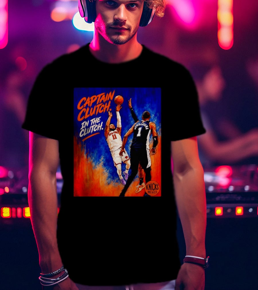 Captain Clutch Jalen Brunson Vs Victor Wembanyama Knicks Basketball Mexico T-Shirt
