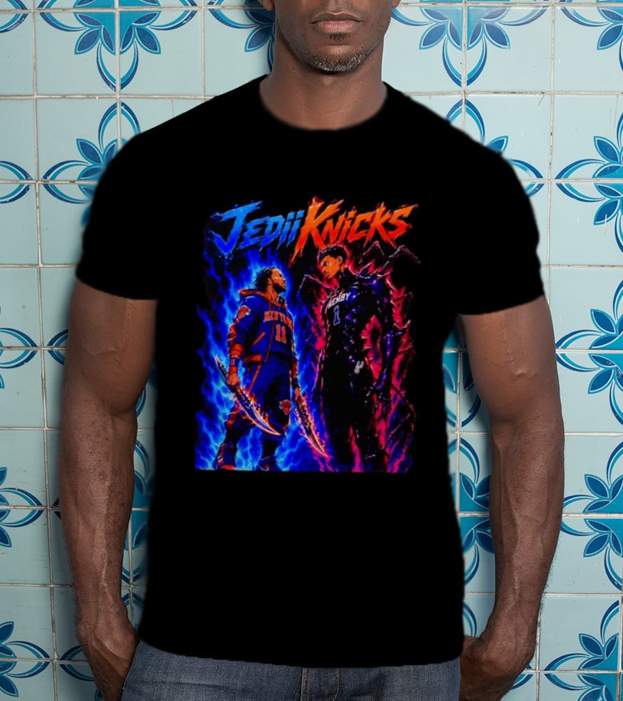 Jedi Knicks Jalen Brunson New York Knicks Vs Victor Wembanyama San Antonio Spurs Showdown T-Shirt