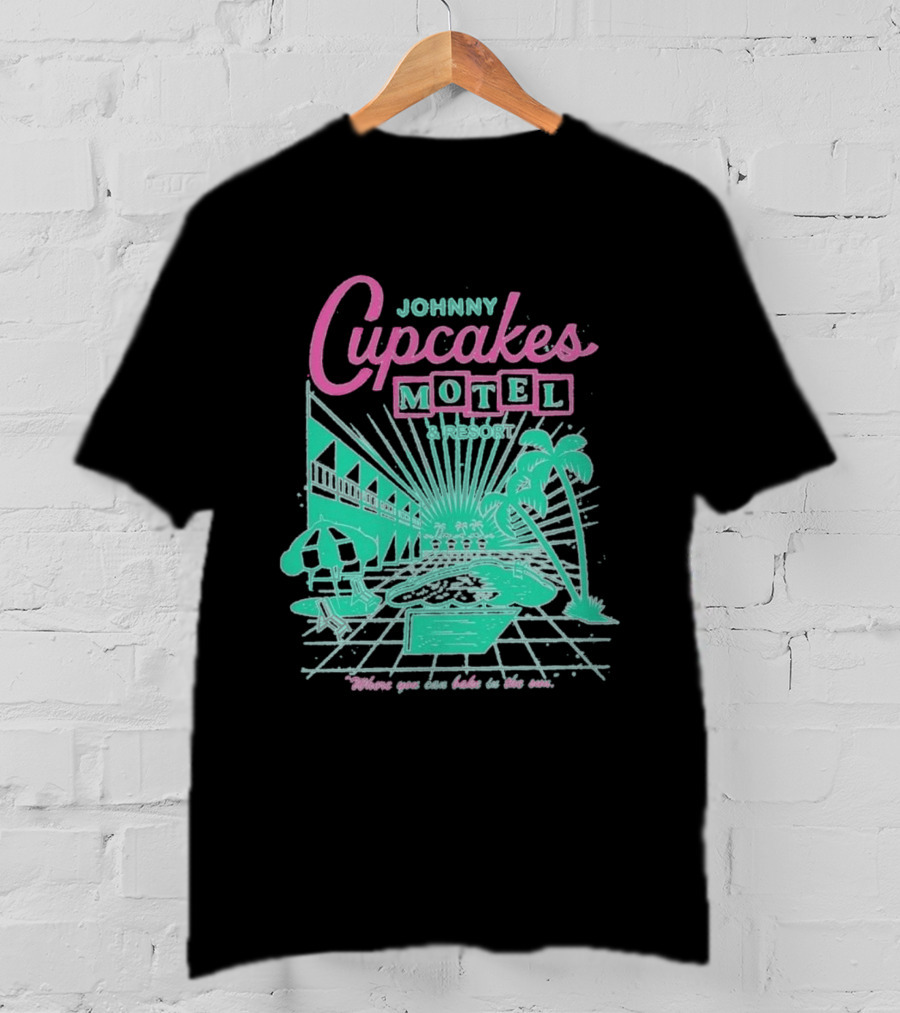 Johnny Cupcakes Motel Retro Resort Poolside Vibes Bake In The Sun Experience T-Shirt