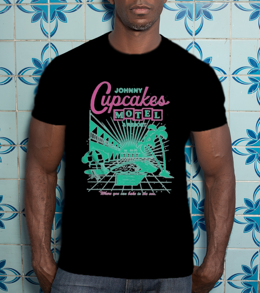 Johnny Cupcakes Motel Retro Resort Poolside Vibes Bake In The Sun Experience T-Shirt