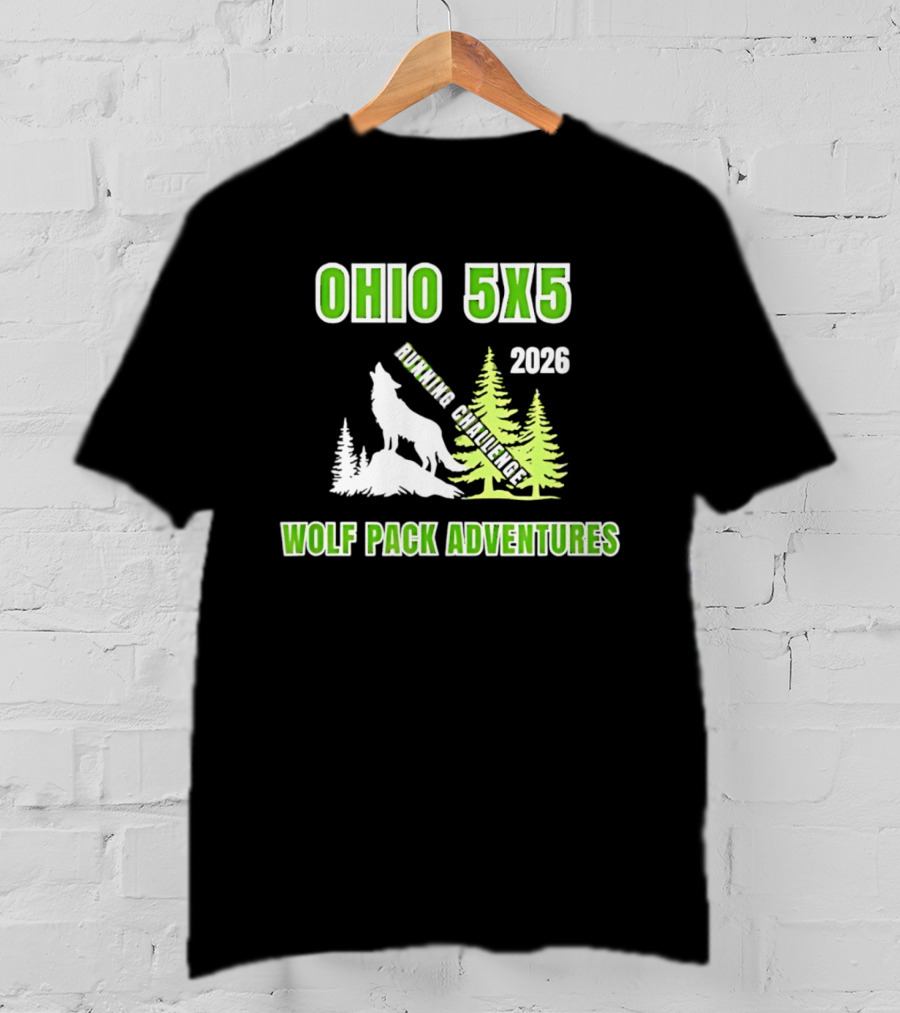 Ohio 5x5 2026 Running Challenge Wolf Pack Adventures T-Shirt