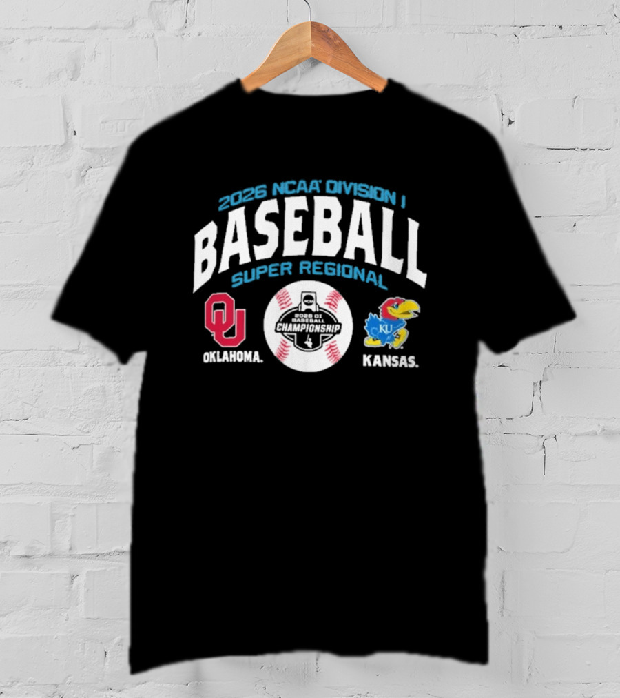 Oklahoma Kansas 2026 NCAA Division I Baseball Super Regional T-Shirt