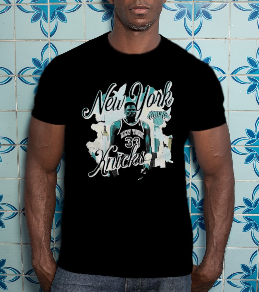 New York Knicks Patrick Ewing Skyline NBA T-Shirt